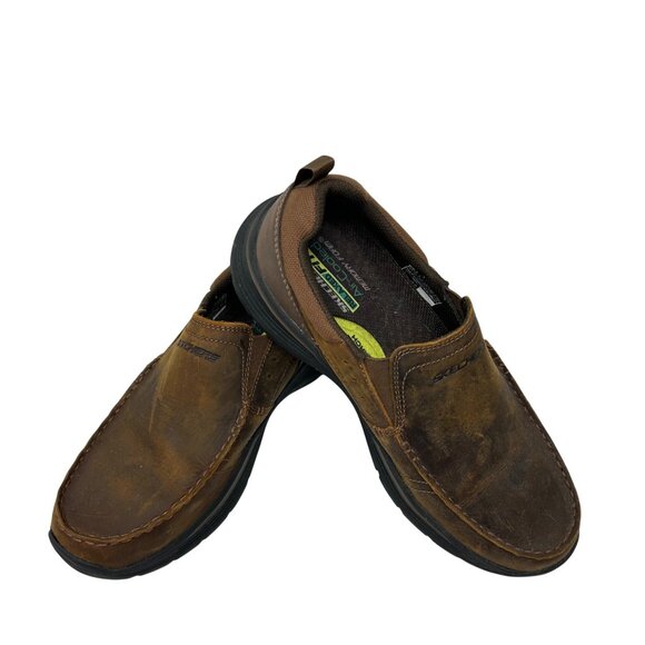 Skechers Mens Size 9.5 Brown Relaxed Fit Air Cooled Memory Foam Slip-On Shoes - Picture 2 of 9